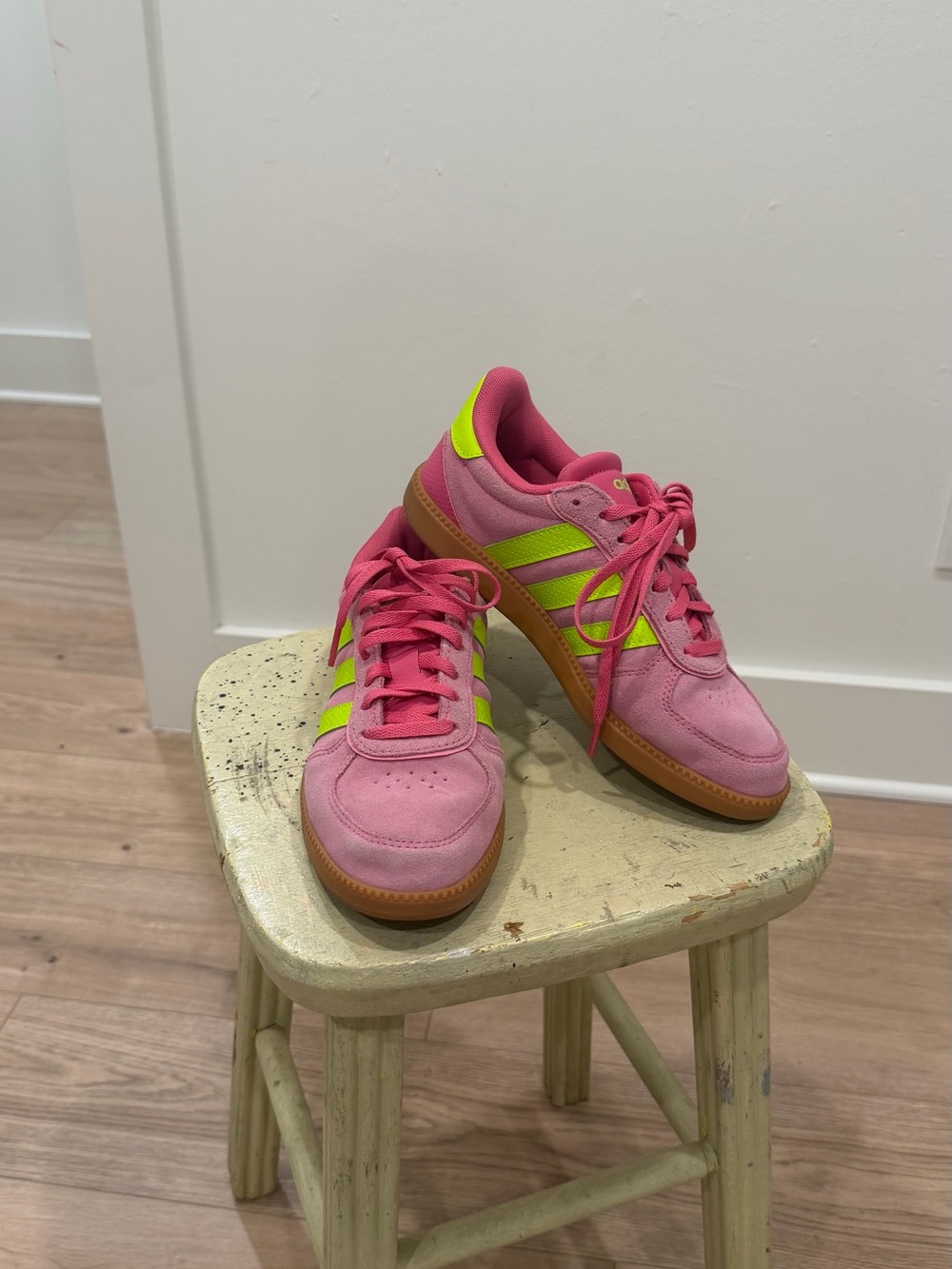 adidas Pink and Neon Yellow Women's Sneakers